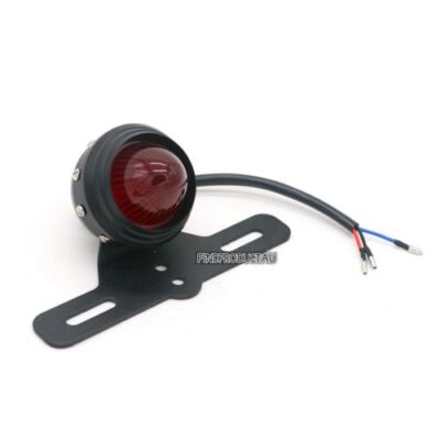 Black studded retro LED stop tail plate light Harley cafe racer bobber custom