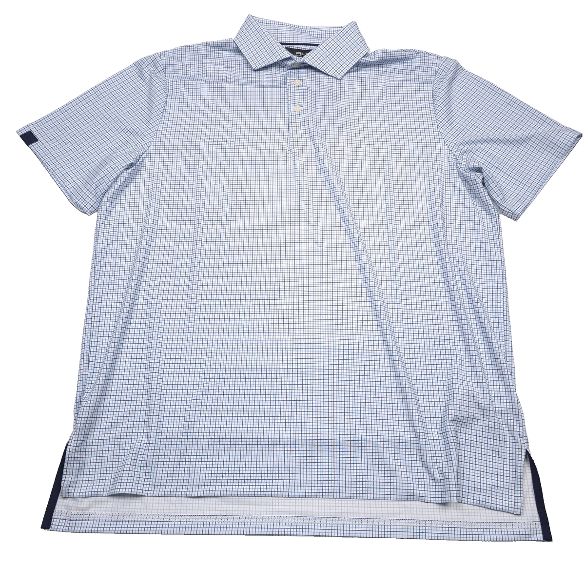 【美品】RLX GOLF RALPH LAUREN チェック ゴルフ ポロシャツ $110 RLX Ralph Lauren Golf Blue Check Performance Polo Shirt