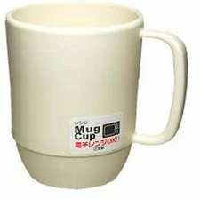 2 x JapanBargain S-3090 Japanese Plastic Microwavable Water Mug 12 oz. White