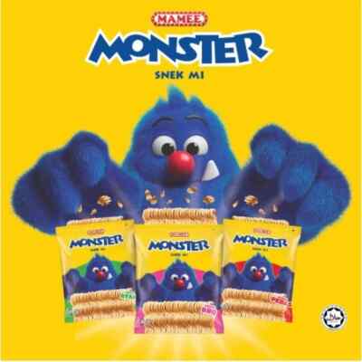 MAMEE MONSTER NOODLE SNACK (2 X25G X 10 PACKS) 3 DIFFERENT FLAVOUR-FREE SHIPPING