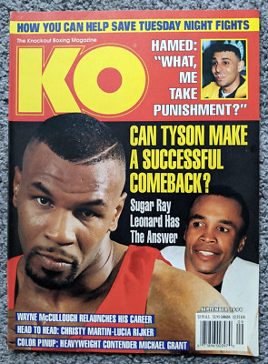 1998 SEPTEMBER KO BOXING MAGAZINE MIKE TYSON SUGAR RAY PRINCE NASEEM GRANT POSTR