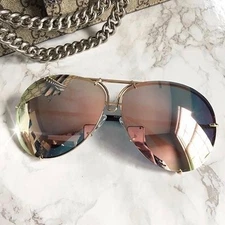 MIRROR "Posche" OVERSIZED Women Sunglasses Flat Top Square Shadz GAFAS