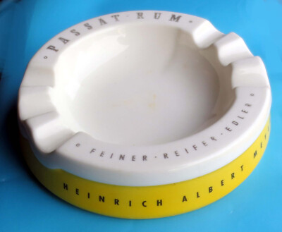 Passat Rum Albert Meyer HAM Aschenbecher Ascher 17,6cm rund Porzellan Werbung