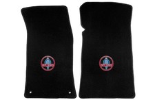 1965-73 Mustang Convertible Black Loop Floor Mats - Gt-350 Shelby American Logo