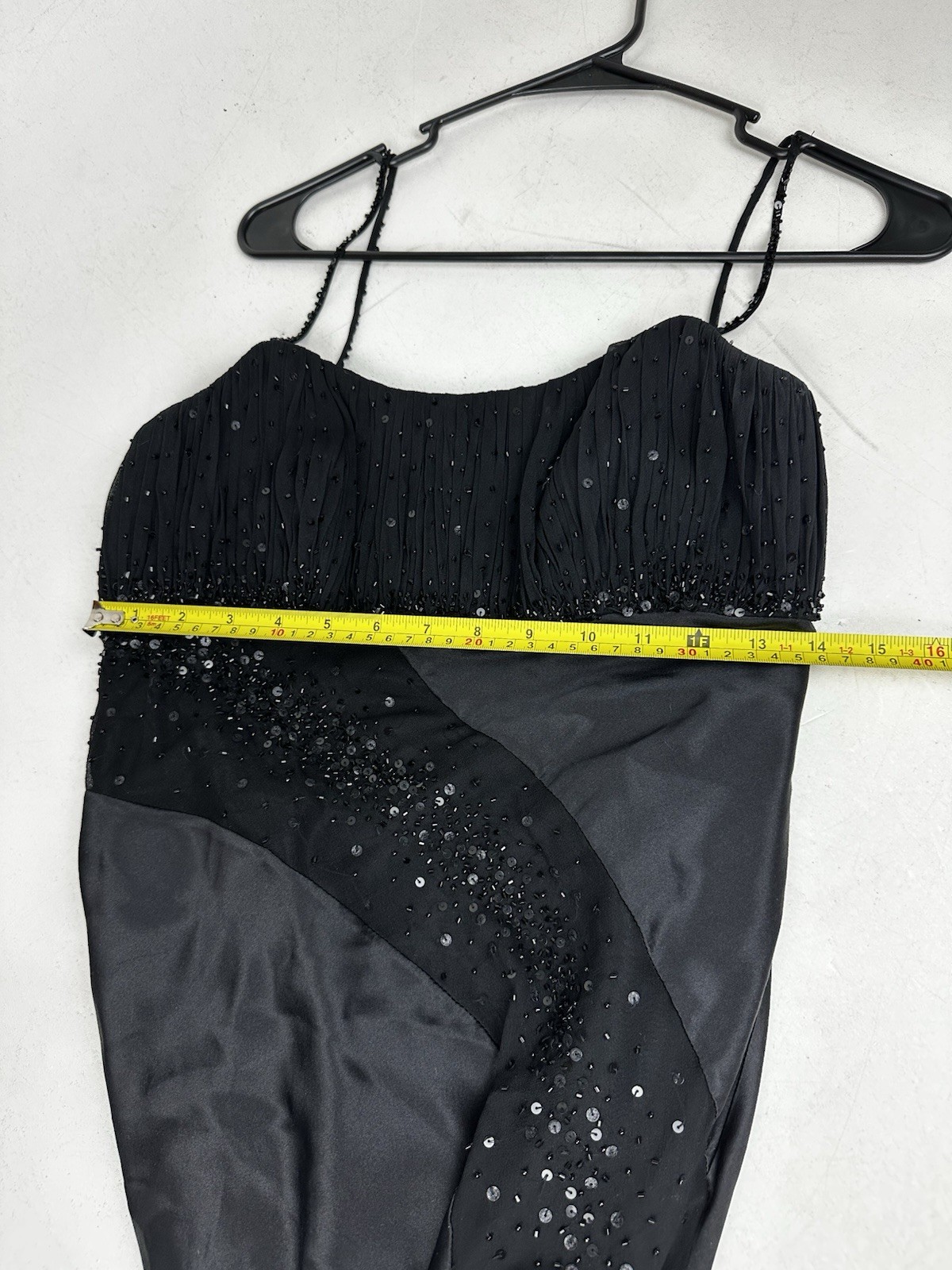 Morrell Maxie Dress Womens Size 6 Black Beaded y2k Gown Small Fairy