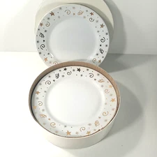 Pampered Chef 8in Dessert Plates Vintage 1996 Set of 4 w/ Box & Plate Separators