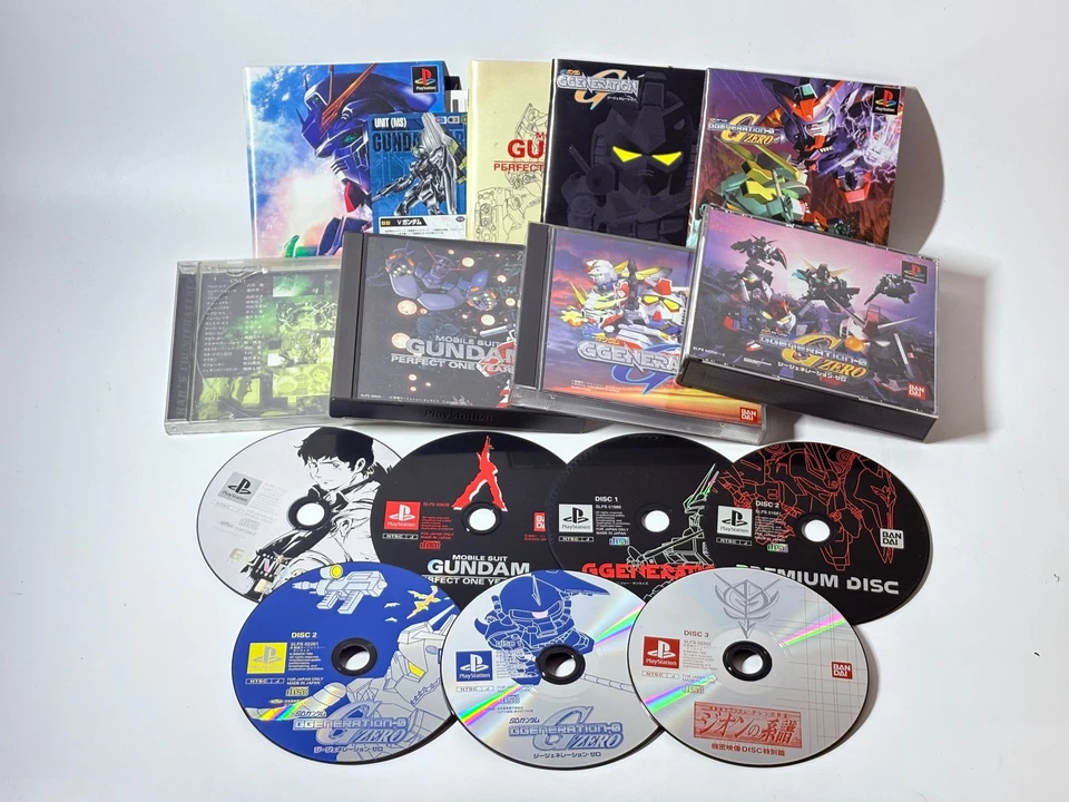 Lot of 4 Gundam PlayStation 1 PS1 Games+3 Sony ps1 Memory Cards SCPH-1020 Japan - Image 4 of 4