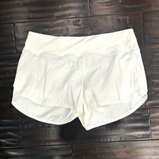 Lululemon Women s White Athletic Running Shorts Drawstring Pockets