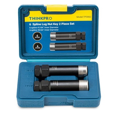 6 Spline Lug Nut Socket Set,2 41/64'' x 3.5'' and 45/64'' x 3.5'', 2 Piece Set 
