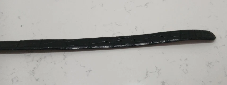 Ralph Lauren Alligator Leather Belt & Rhinestone Floral Buckle - Size S - Black - Image 4 of 4