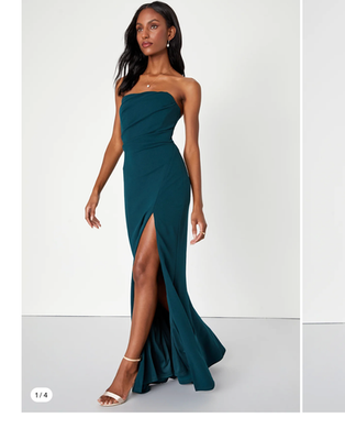 Lulu's Marvelous Entrance Emerald Green Pleated Strapless Maxi Dress | eBay Lulu's Marvelous Entrance Emerald Green Pleated Strapless Maxi Dress | eBay
