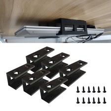 6 PCS Under Desk Laptop Keyboard Storage Mounts Add On Brackets Screws
