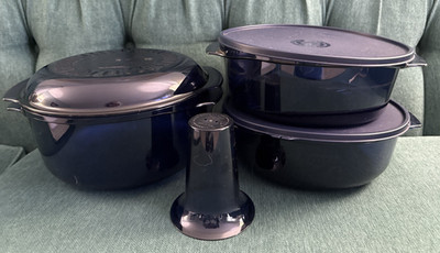 Complete 7-Piece Set of Tupperware TUPPERWAVE Stack Cooker Microwave Cooking 3L