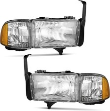 Weelmoto Headlights Assembly For 1994-2001 Dodge Ram 1500 2500 3500 Pickup For