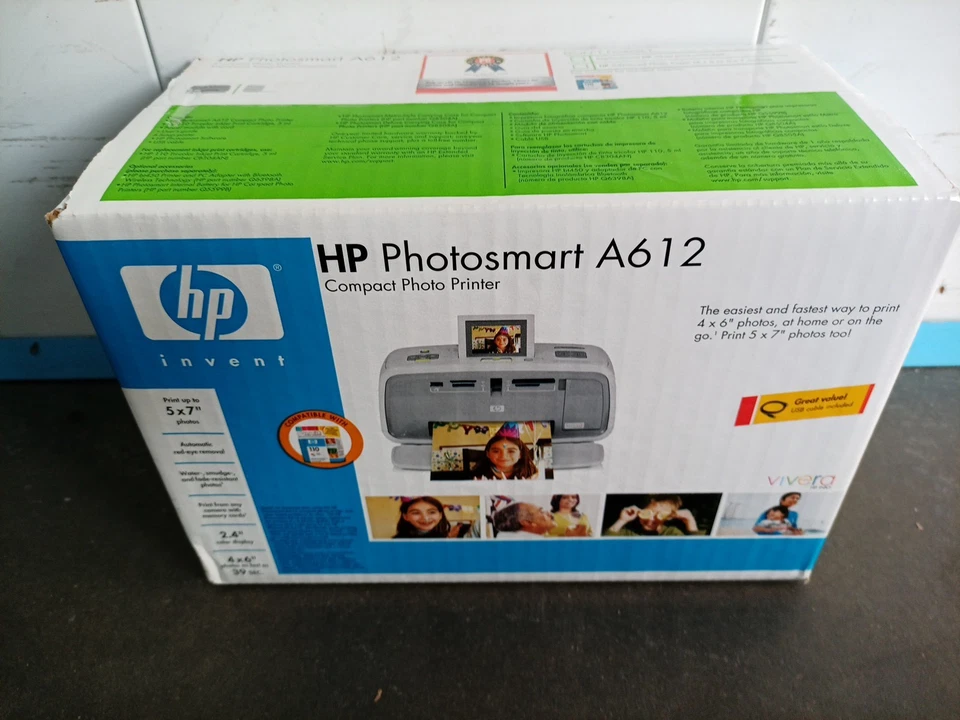 NEW HP Photosmart A612 Portable Inkjet Photo Printer 2.4" LCD  (SEALED) - Image 2 of 4