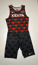 NIKE Kenya International Team Pro Elite Speedsuit Singlet Mens Red Black LARGE