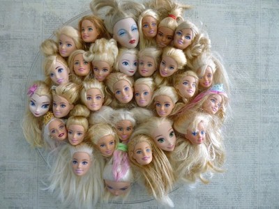 Barbie Doll Head Lot (30) pcs Mattel Disney & Unbranded ALL BLONDES