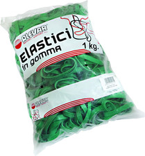 Elastici a Fettuccia in Gomma, Diametro 170 Mm, Spessore 8X1,5 Mm, Colore Verde,