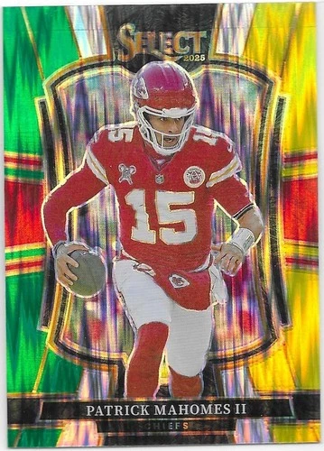 2025 Select Prizm Green Yellow Shock #107 Patrick Mahomes