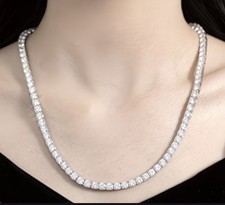18 Inches premium Shiny VVS1 tennis chain Single Row Square Claw Stylish Jewelry