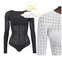 Dylan String Body By Wolford L Large Black Schwarz Langarm Netz