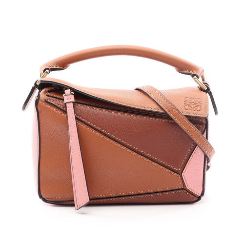 Loewe 2WAY Shoulder Bag Brown Leather with Strap Women's #RCB20859