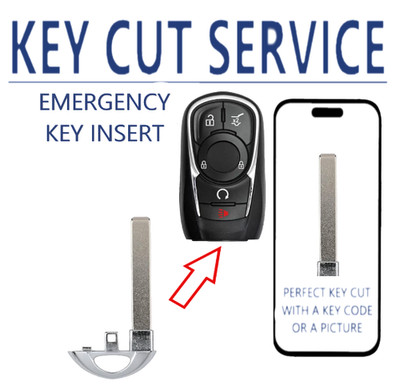 KEY CUT Emergency Key Insert for 2017 - 2021 Buick  HYQ4EA HYQ4AA HU100 13510389