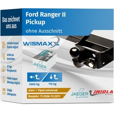 ANHÄNGERKUPPLUNG starr passt für Ford Ranger II 06-11 +13polig E-Satz ABE
