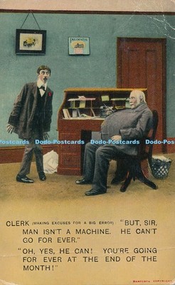 R001927 Clerk Making Excuses for a Big Error Bamforth 1914