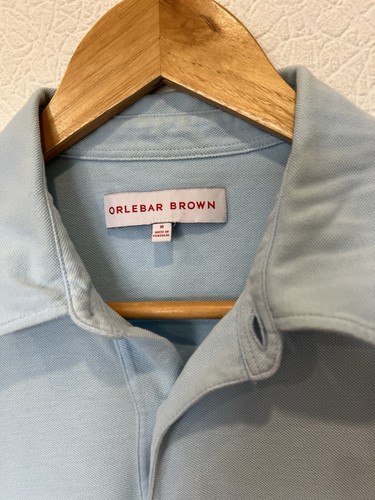 Orlebar Brown Polo Shirt Blue Mens Large Classic Medium - Picture 2 of 5