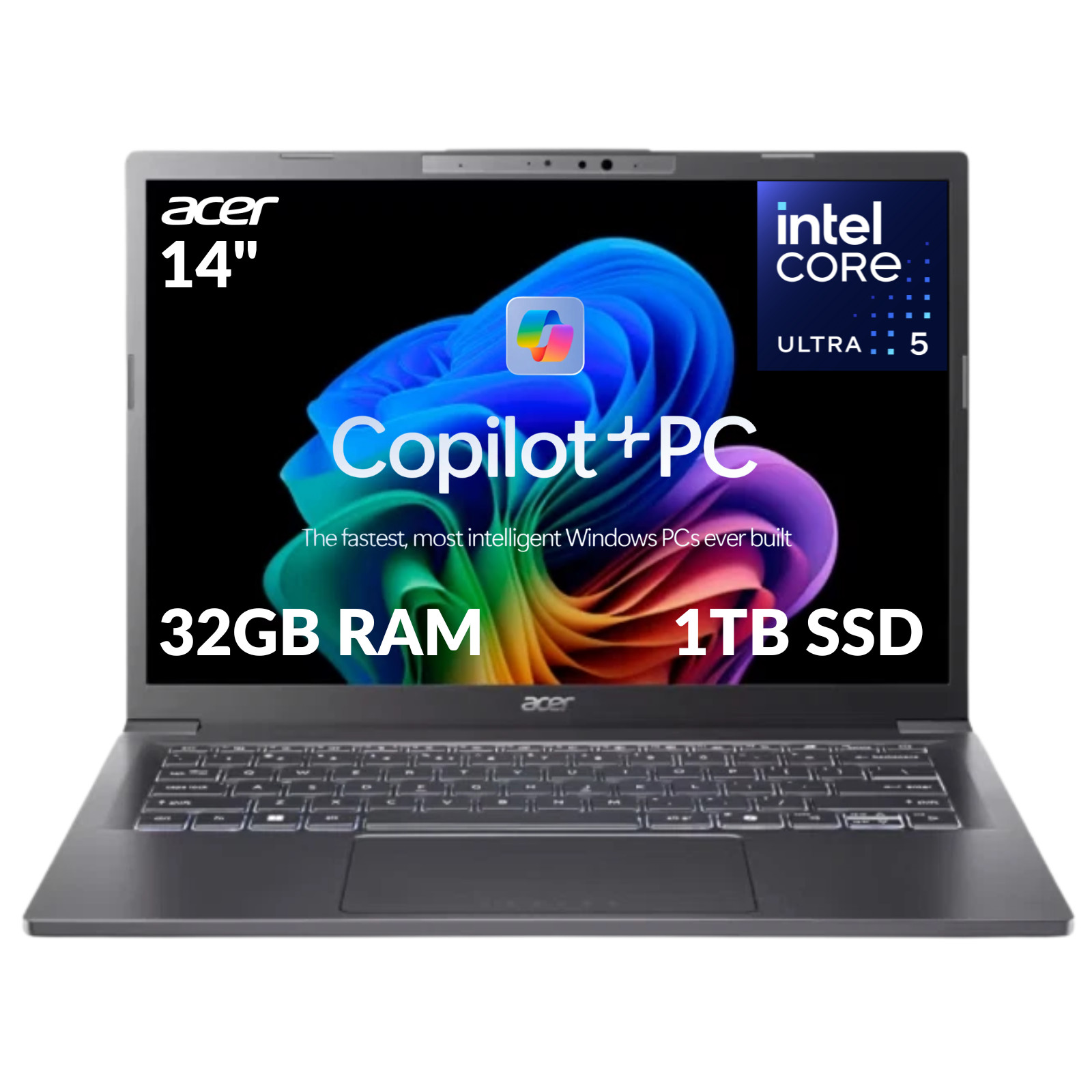 Acer Aspire 14" Laptop 1920x1200 Intel Ultra 5 32GB 1TB Refurbished