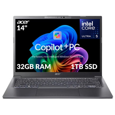 Acer Aspire 14'' Laptop CoPilot+PC Intel Ultra 5 32GB RAM 1TB SSD Refurbished