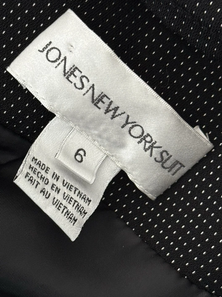 Jones New York Falda Traje Mujer 6/8 Negro Blanco Punto Conjunto de 2 piezas Clásico Talla Mixta Foto 2 de 4