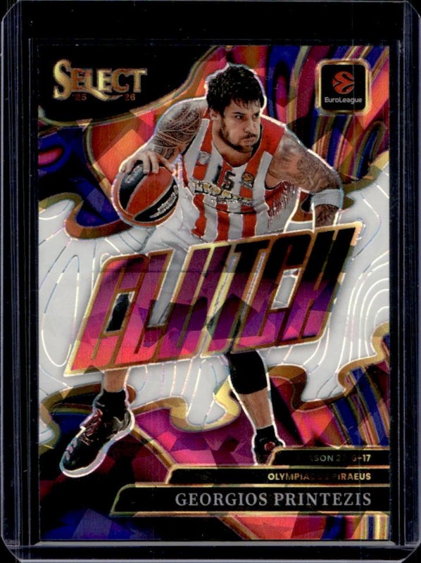 2025-26 Select EuroLeague Georgios Printezis Clutch White Cracked Ice #/149