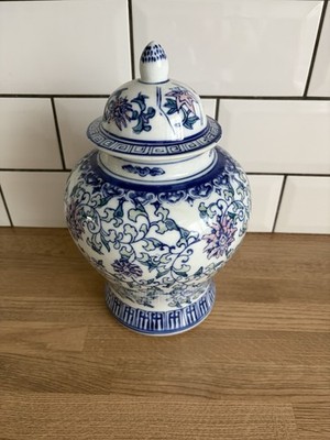 Vintage Orientalisches Ingwerglas blau-weiß Topf mit Deckel Sammlerstück Retro Deko