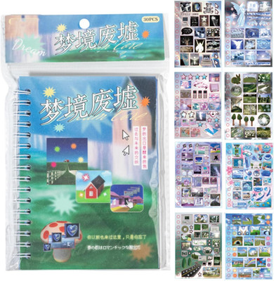 Stickerbuch Y2K Aesthetic 30 Blatt Dreamcore Sticker Book für Journaling Scrapbo