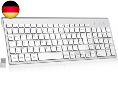 cimetech Tastatur Kabellos Flache Tasten 2,4 GHz Wireless Keyboard Funktastatur