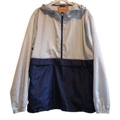 Red Camel Large Colorblock Windbreaker Half Zip Jacket Hidden Pocket Hooded 30 
