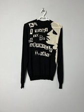 Mens Pullover Sweater Black Size 48 Feels Like Wool