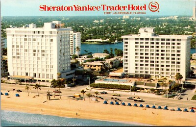 Sheraton Yankee Trader Hotel, Fort Lauderdale FL, Aerial View, Chrome, Unposted