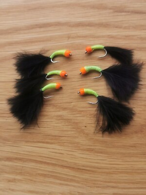 6 schwarze Katzen Schnurrhaare Hot Head Stalking Bug Bung Buzzers mit Stacheln Größe 12 -