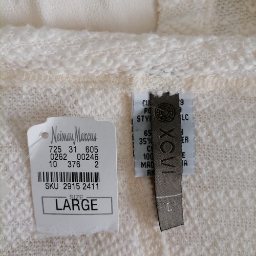 NWT XCVI Womens Cream Long Sleeve Double Layer Pullover Sweater Top Size Large - 第 5/7 張圖片