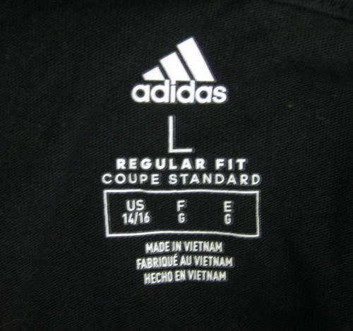 ADIDAS Boy's (Size Large 14/16) Black Athletic Hoodie Graphic Hooded T-Shirt Top - Picture 3 of 4