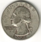 USA - 1951P - Washington ¼ $ - Silver Eagle - no mint mark - #16402RG