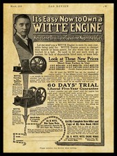 Nuevo letrero de metal Witte Engine Works 1916 nuevo: queroseno, gas, nafta, Kansas City