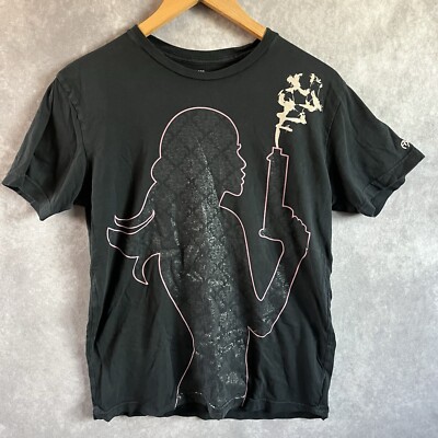 Arka Shirt Women Medium Black & Pink Graphics Teen Seventeen Silhouette Made USA