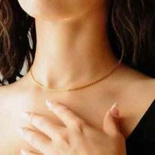 14K Solid Yellow Gold Necklace Rope Chain 18" GUARANTEED 14K