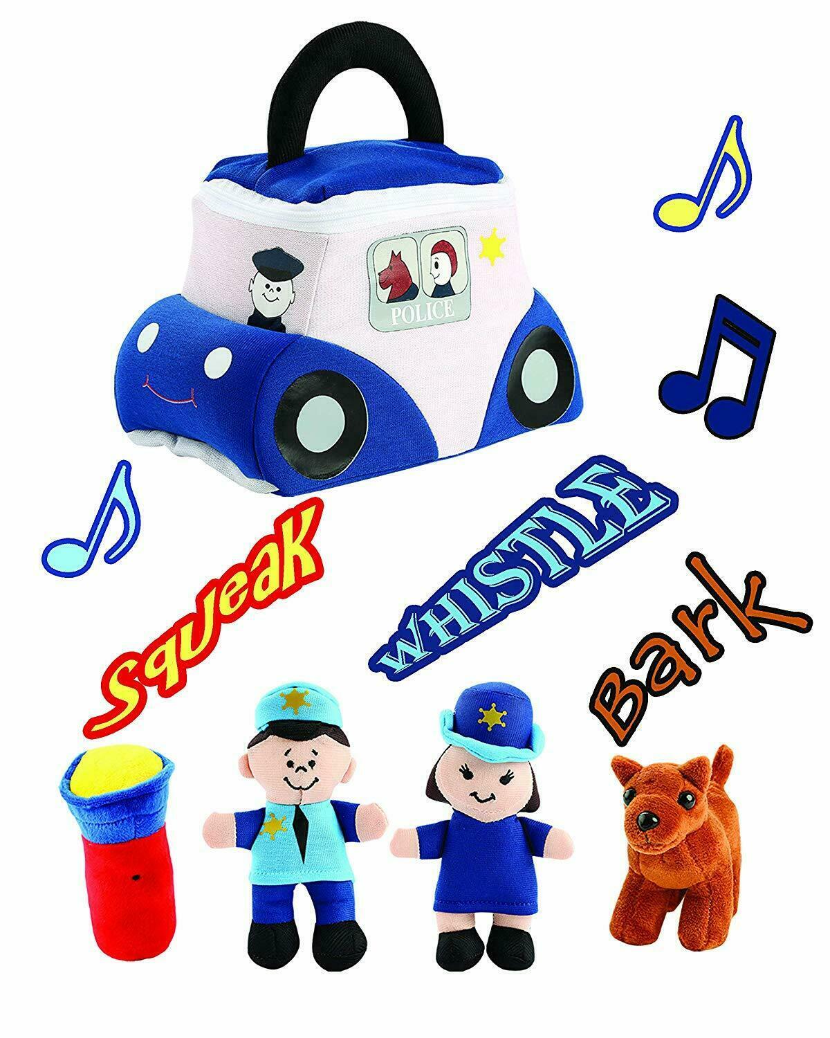 Plush Baby Toddler Toy Sound Police Car Fire Truck Elephant House-Noah Ark Gift