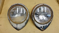 1937 1938 1939 Ford HEADLIGHT ASSEMBLIES Older Aftermarket SEALED BEAM pair