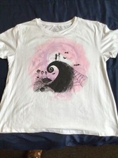 Disney Tim Burton's The Nightmare Before Christmas Women's Size L White T-Shirt